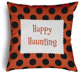 Happy Haunting Dots Accent Pillow With Removable Insert, Harvest Orange, 20"x20"