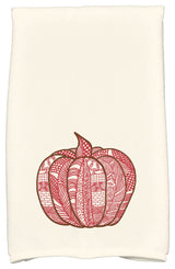 Pumpkin Patch Holiday Geometric Print Kitchen Towel, Red