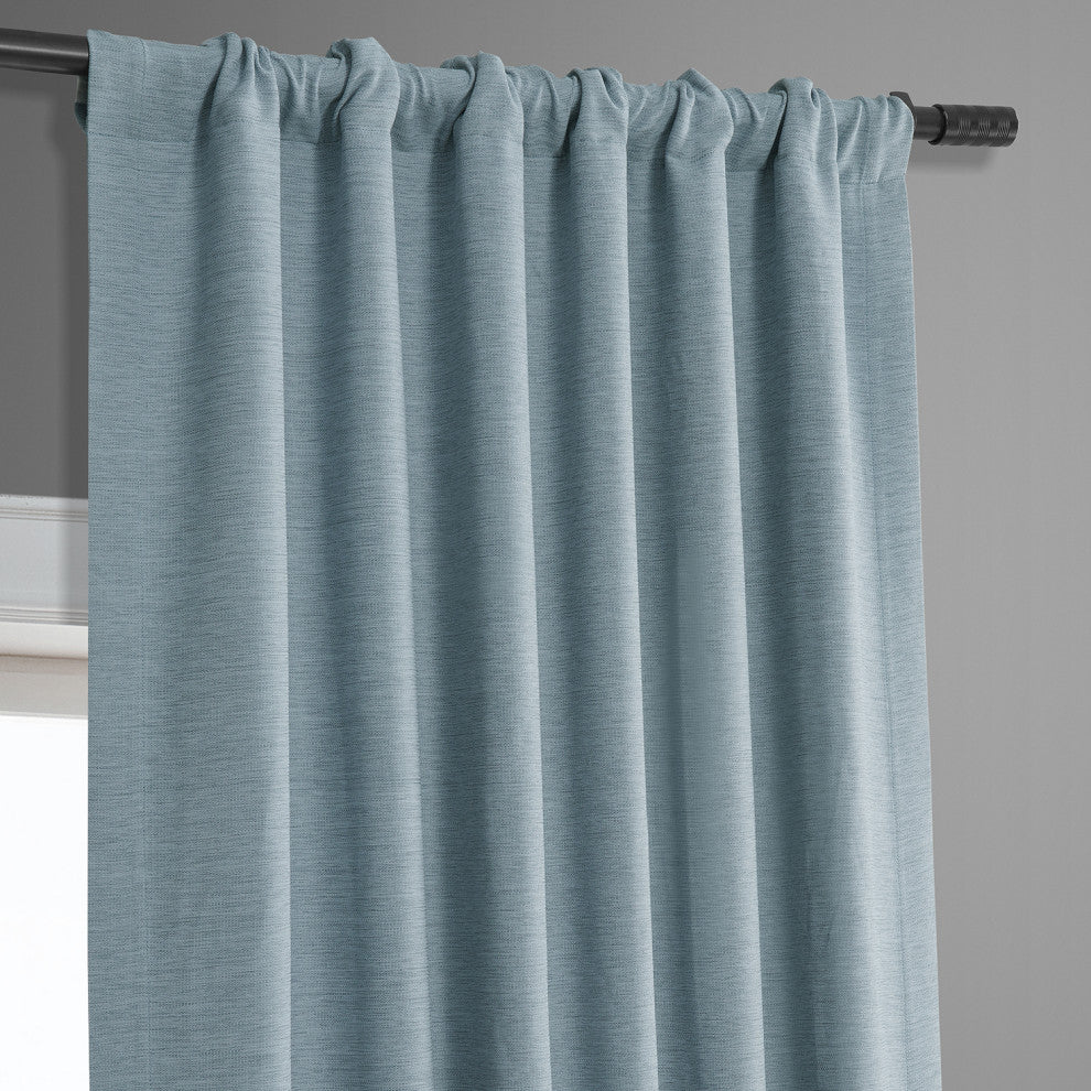 Bellino Blackout Room Darkening Single Panel Curtain, Gulf Blue, 50"x63"