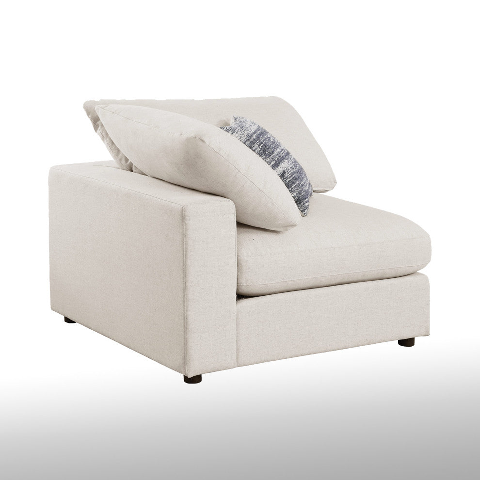 Upholstered Corner Sofa, Beige Finish