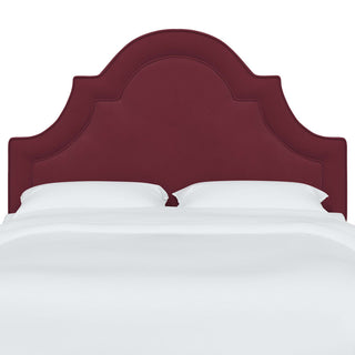 High Arched Headboard With Border, Velvet Berry, King