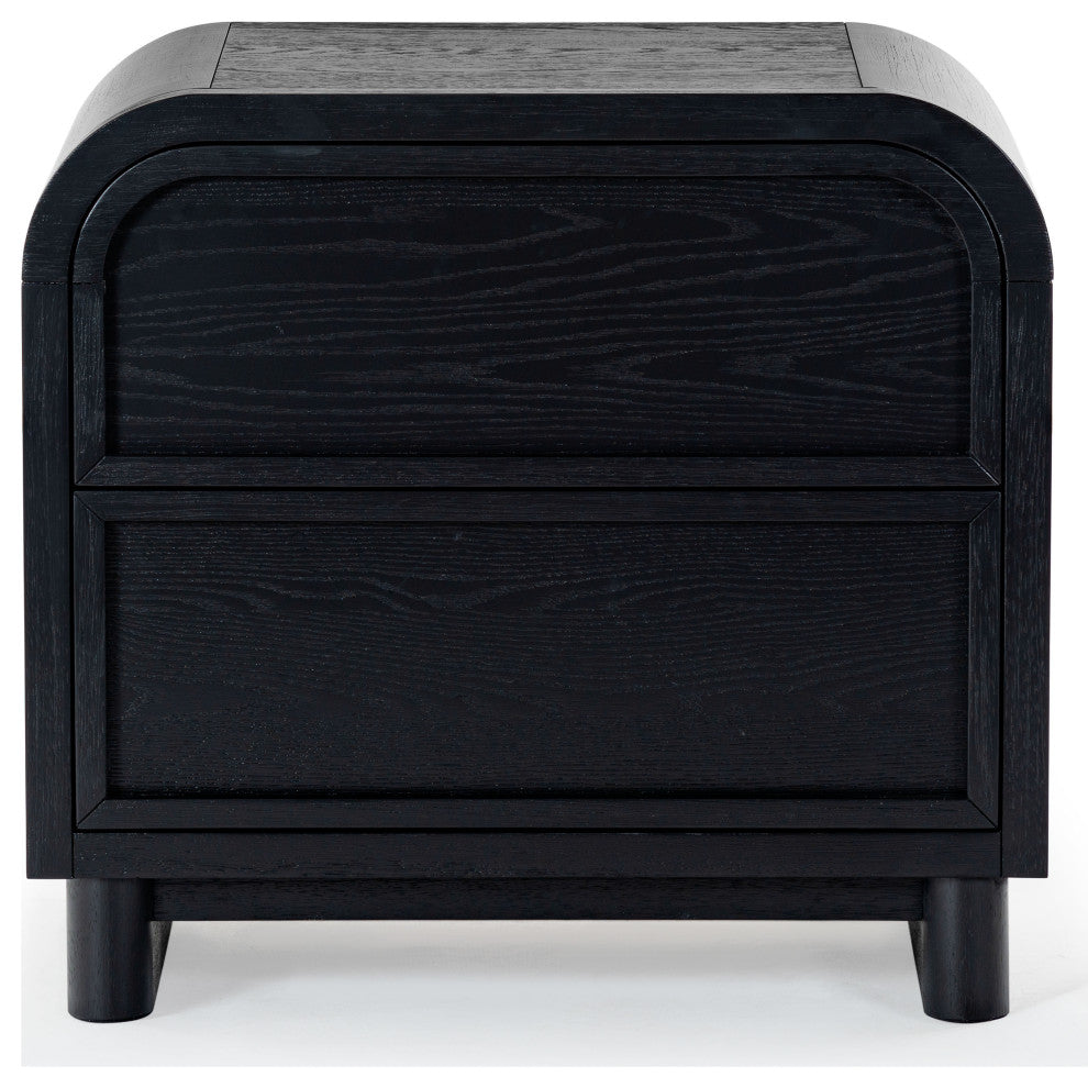 Safavieh Couture Dinah 2 Drawer Wood Nightstand, Black