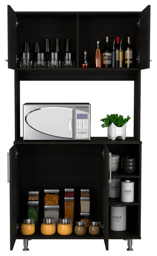 Colorado Multipurpose Pantry Cabinet with Open Counter & Three Open Shelves