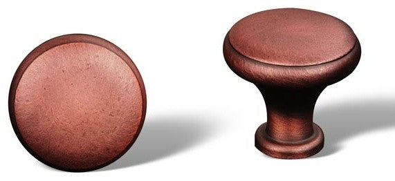 Distressed Copper RKI Solid Knob with Flat Edge, RKICK9305DC