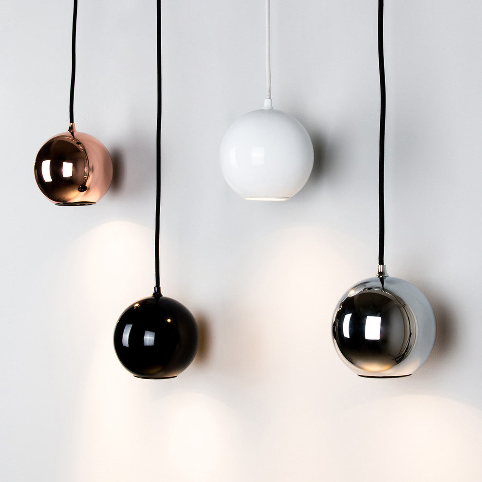 Innermost Modern Boule Pendant Light, Chrome Globe