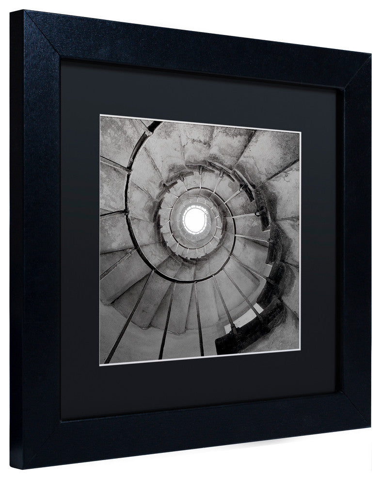 Alan Blaustein ''Veneto I'' Art, Black Frame, Black Mat, 11x11