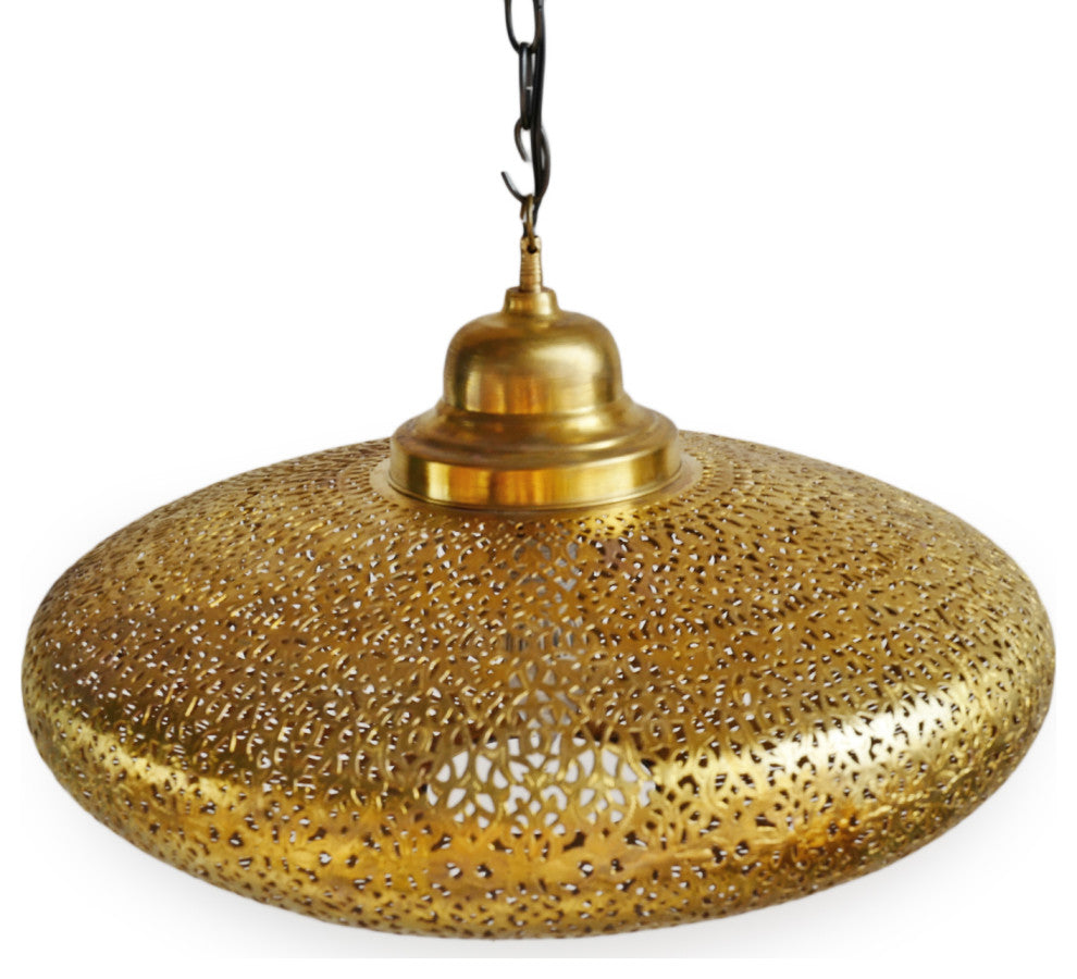 Brass Pattern Moroccan UFO Pendant Light