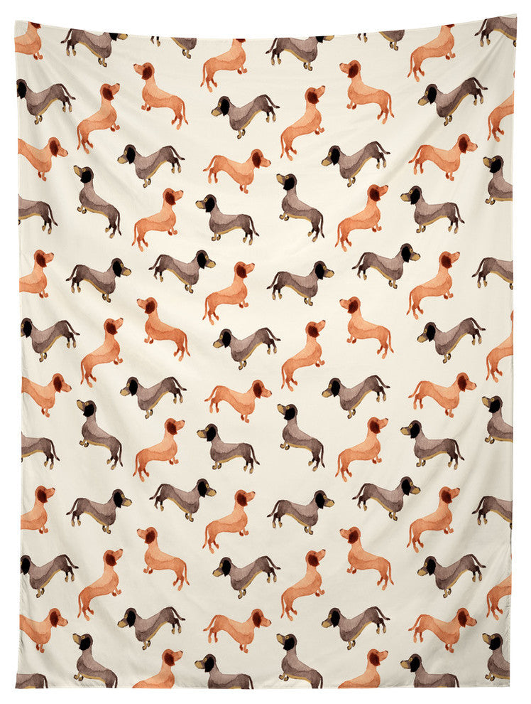Deny Designs Wonder Forest Darling Dachshunds Tapestry
