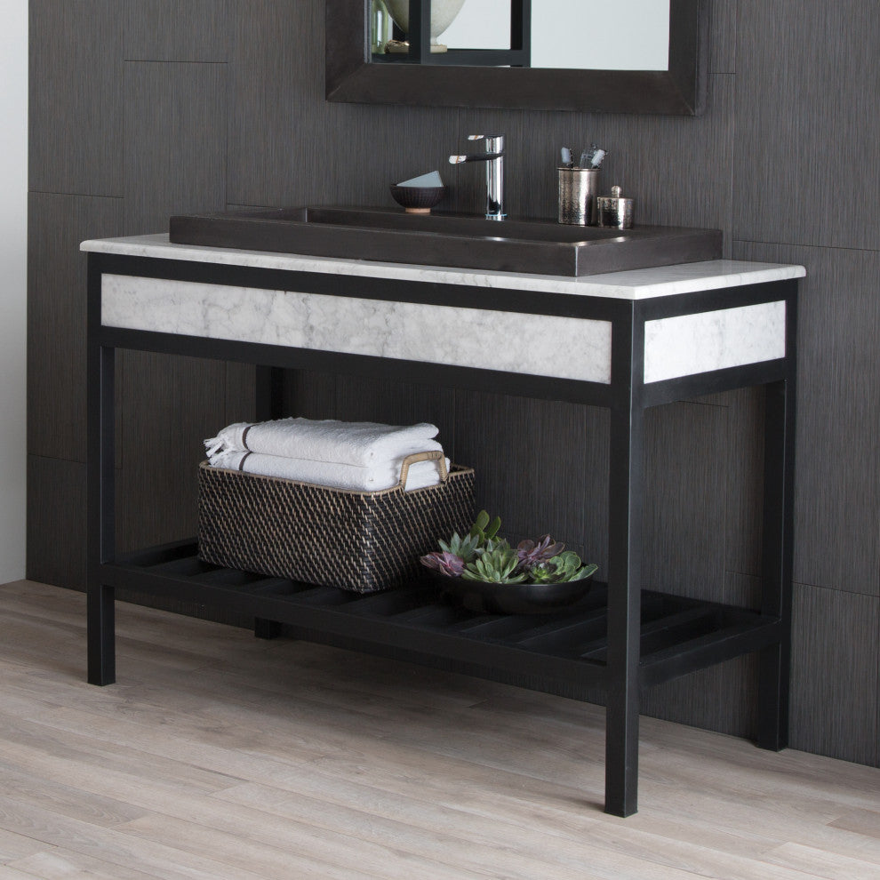 Cuzco Vanity Base, Carrara Marble, 48"