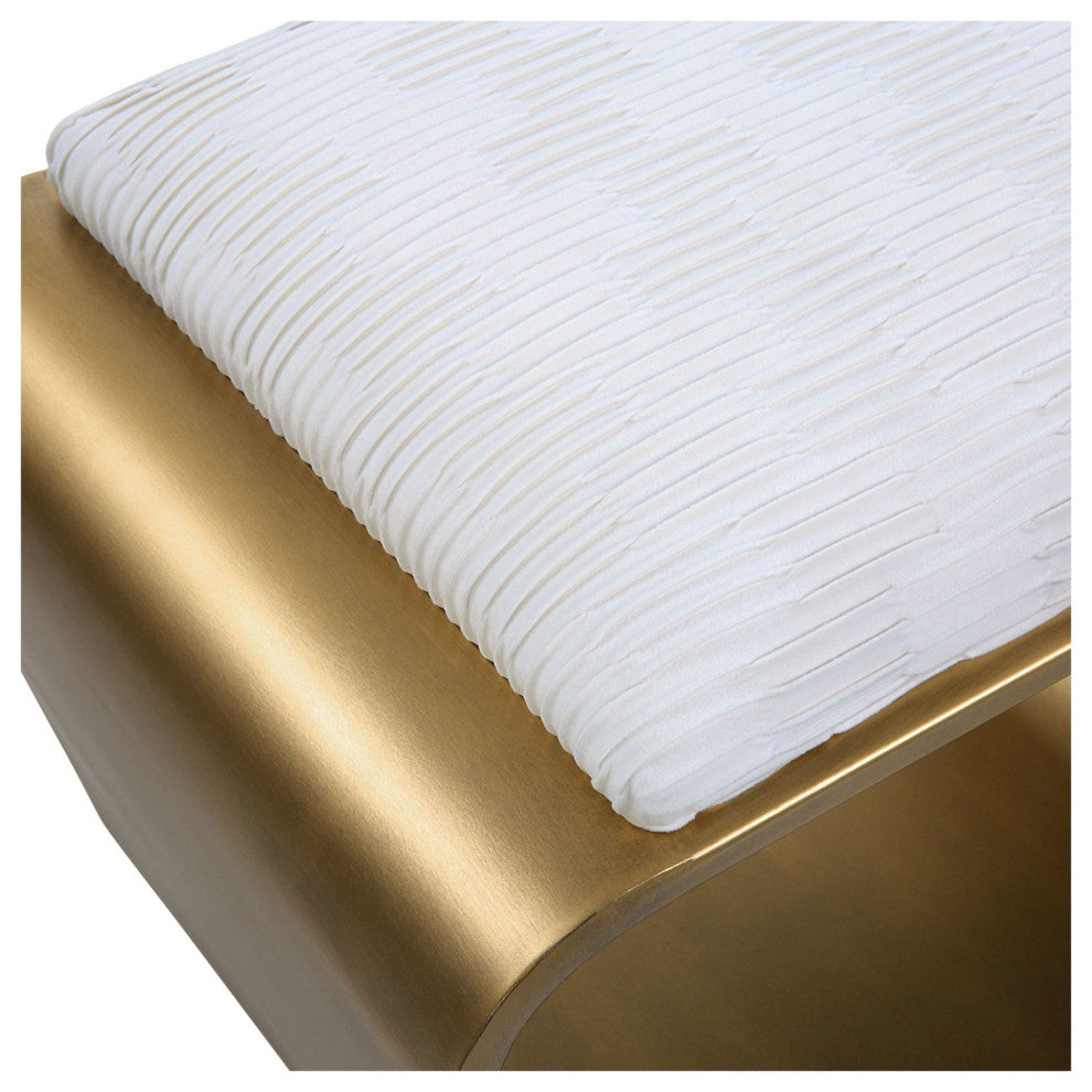 Uttermost 23673 Hoop 24"W Urban Modern Small Bench Accent Vanity - Off White /