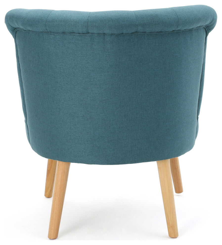 GDF Studio Donna Plush Modern Tufted Accent Chair, Dark Teal