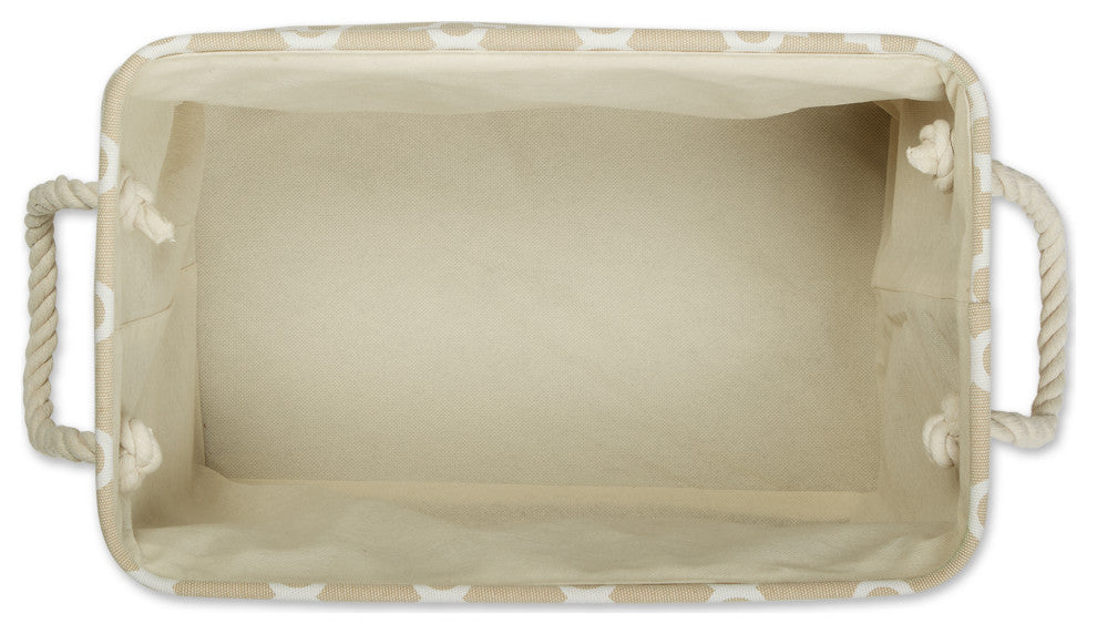 DII Polyester Bin Lattice Vintage Linen Rectangle Large