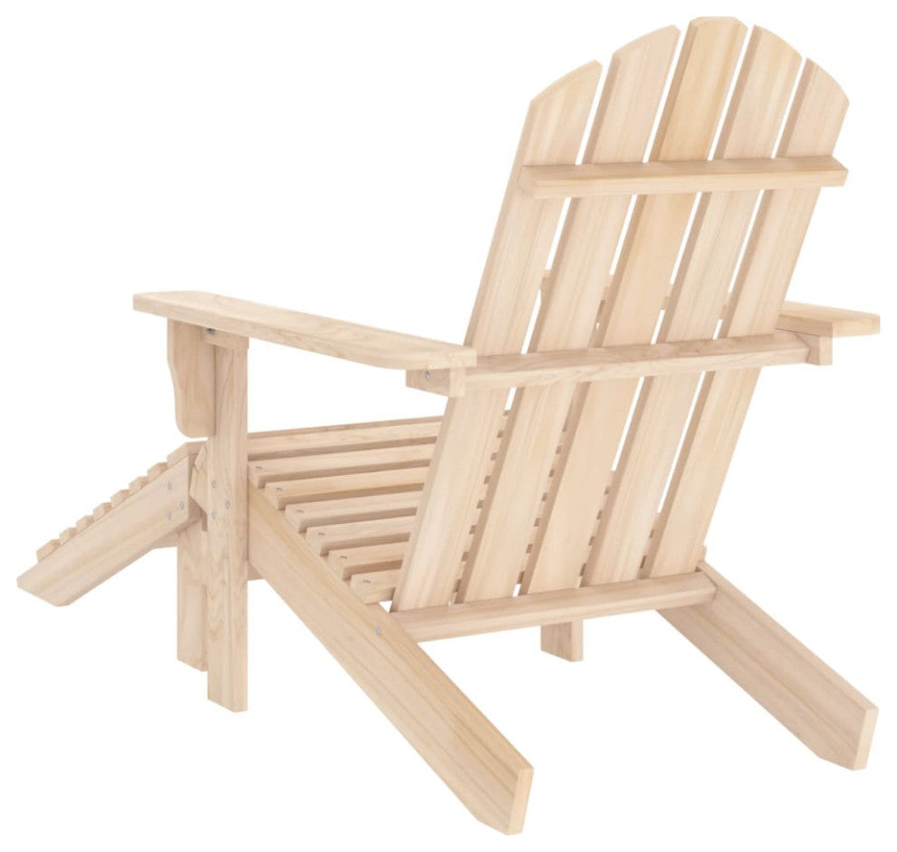 vidaXL Adirondack Chair Patio Adirondack Chair with Ottoman Solid Wood Fir