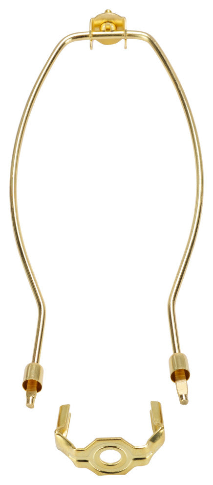 Aspen Creative 20004-1 12" Lamp Harp With Saddle, Polished Brass
