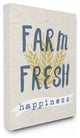 "Farm Fresh Happiness Wheat Typography" 16x20, Stretched Canvas Wall Art