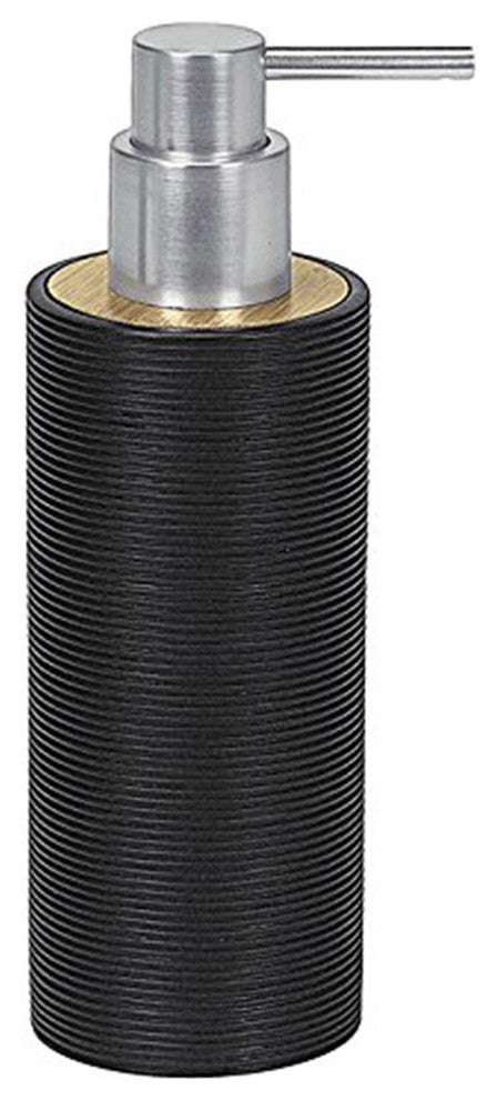Matte Black Bamboo Bath and Spa Accessories, Kyoto, Soap Dispenser