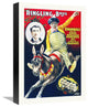 Ringling Bros,  Equestrian Act On His Riding Mule Thunderbolt, 11x16