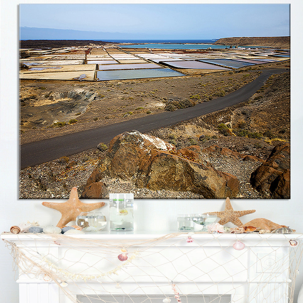 "Salt in Lanzarote Spain Musk Pond" Seascape Wall Art, 40"x30"