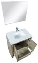 Lafarre Contemporary 30" Rustic Acacia Bathroom Vanity Set, Monte Chrome Faucet