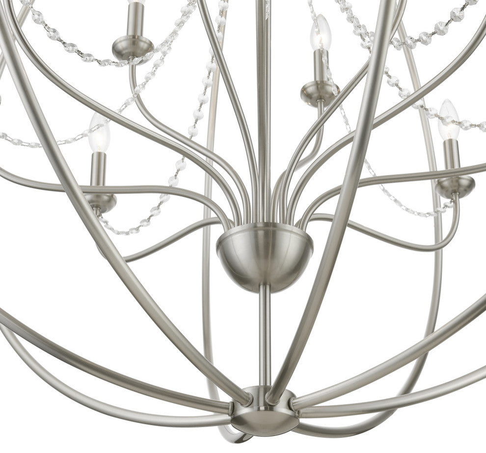 Arabella 12 Light Brushed Nickel Grande Foyer Chandelier