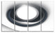 Large Fractal Black Circle on White, Abstract Wall Art Canvas, 48"x28", 4 Panels