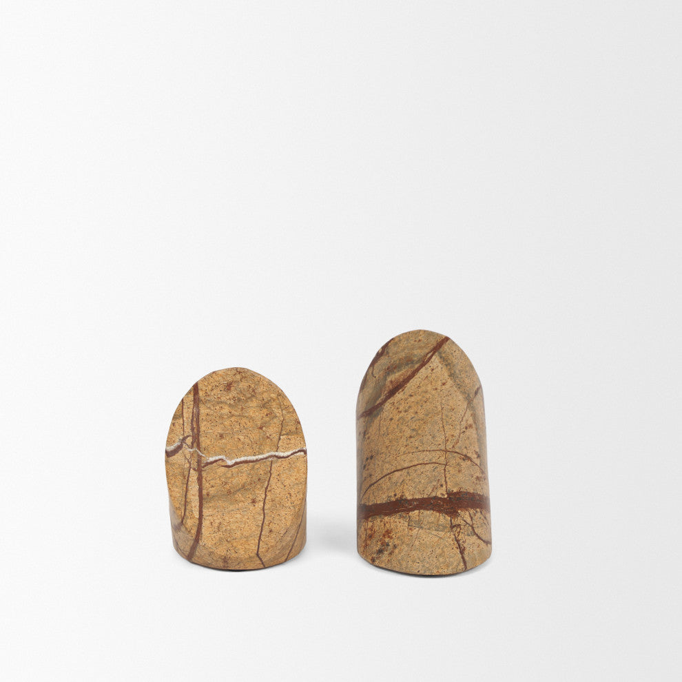 Rahima Brown Forest Marble Angled Bookends