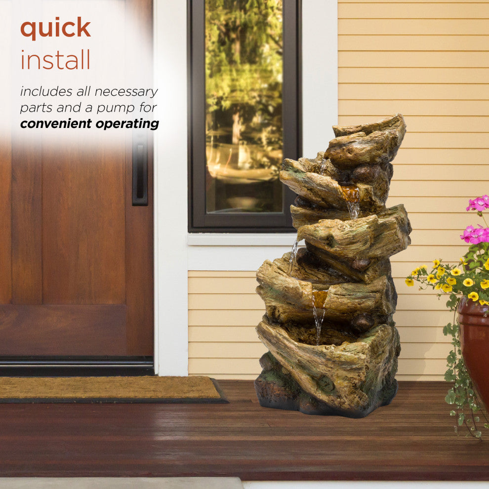 4 Tier Rainforest Waterfall Fountain with LED Lights