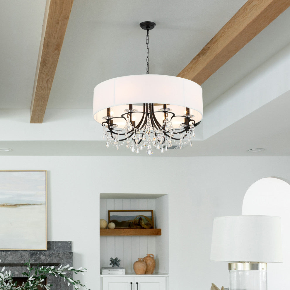 Othello 8 Light Matte Black Chandelier