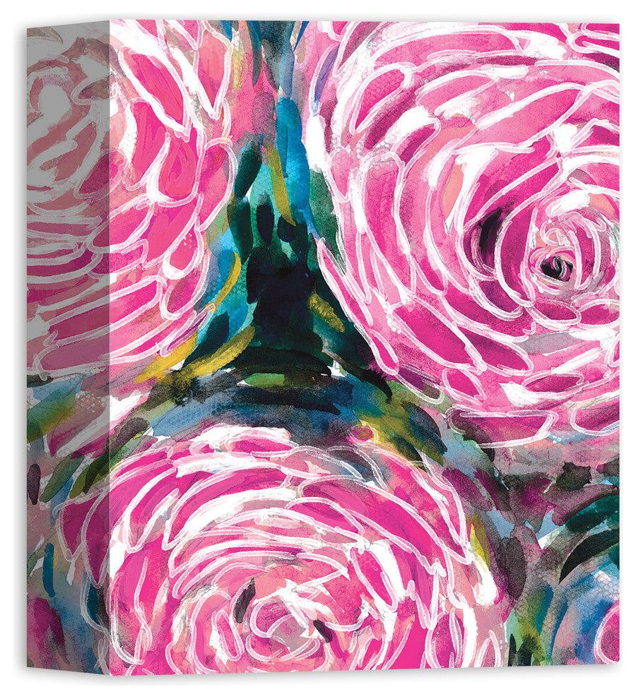 Painterly Pink Flowers 8x10 Canvas Wall Art