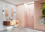 Umbra Frameless Wall Hinged Shower Door Towel Bar and Single Stationary Panel