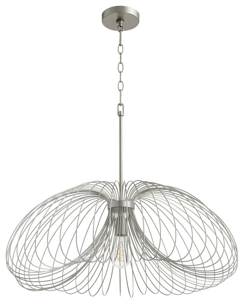 Quorum 806-30-63 One Light Pendant, Brushed Silver Finish