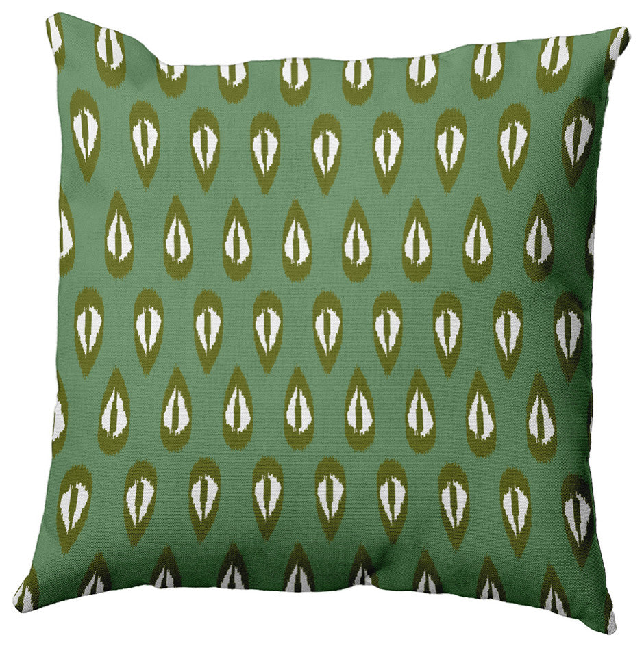 16" x 16" Ikat Tears Decorative Throw Pillow, Sage