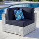 Convene Outdoor Patio Corner Chair Light Gray Navy