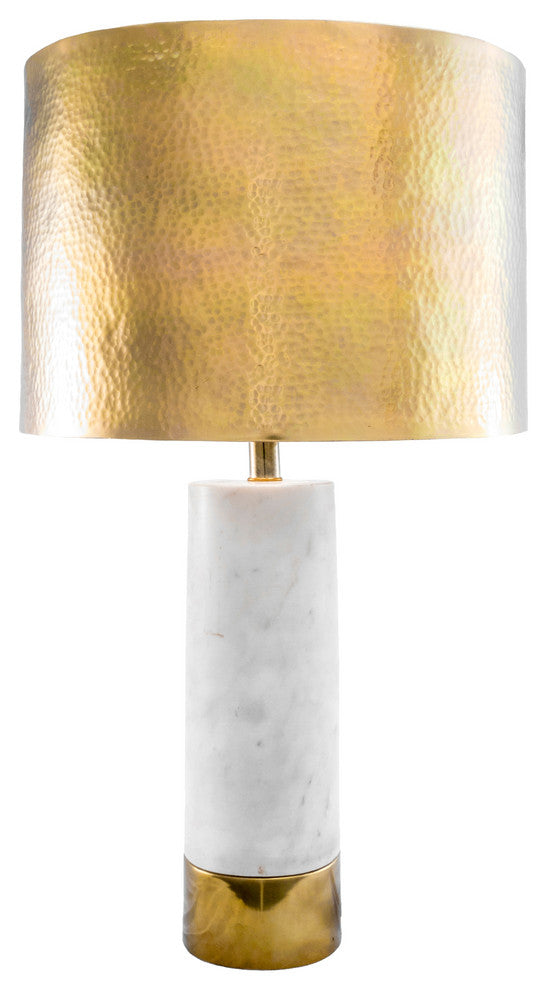 Nuloom Alexa Marble and Iron Aluminium Shade Table Lamp, 23"
