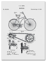 'Bicycle Patent, 1890, White' Canvas Art by Claire Doherty