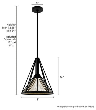 Rafner Natural Iron With Mercury Glass Glass 1 Light Pendant Ceiling