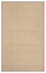 Safavieh Natural Fiber Nf114P Solid Color Rug, Natural/Grey, 4'0"x4'0" Round