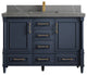 Aberdeen 48 Single Sink Bath Vanity in Hale Navy Blue  2" Piatra Gray