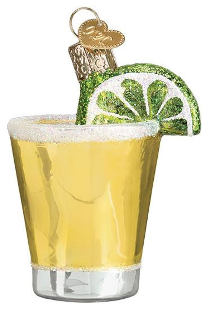 Old World Christmas Tequila Shot Holiday Ornament Glass