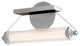 Libra LED Sconce, Sterling Finish, Black Wood Accents, Clear Glass