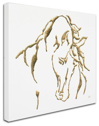 Chris Paschke 'Gilded Stallion on White' Canvas Art, 35 x 35