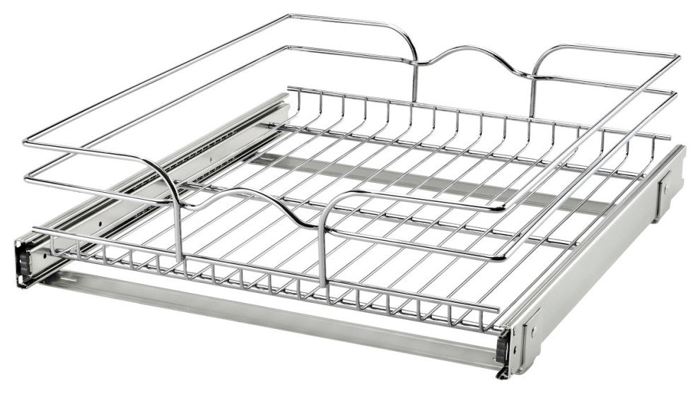 Single Tier Bottom Mount Pull Out Steel Wire Organizer, 18"