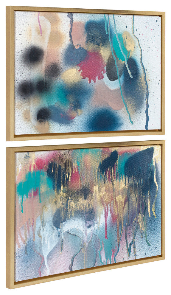 Sylvie Sanaa Framed Canvas by Mentoring Positives, Gold 2 Piece 18x24