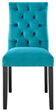Side Dining Chair, Set of 2, Blue, Velvet, Modern, Cafe Bistro Hospitality