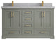 Boston 60 Double Bathroom Vanity in Evergreen 2" Pearl Gray