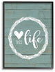 Stupell Ind. Love This Life Wreath Planked Framed Giclee, 11x14