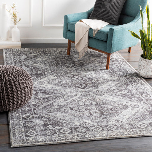 Surya Wanderlust WNL-2321 7'10"x10'3" Rug, Silver Gray/White