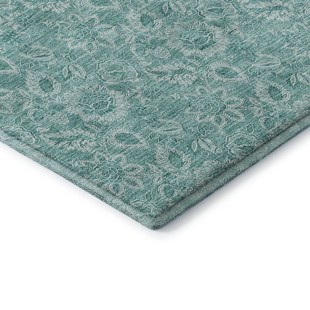 Premium Machine Washable Mayfield AMF662 Teal 9' x 12' Rug