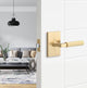 Levanto Privacy Rosette, Satin Brass, Knurled Grip in Satin Brass