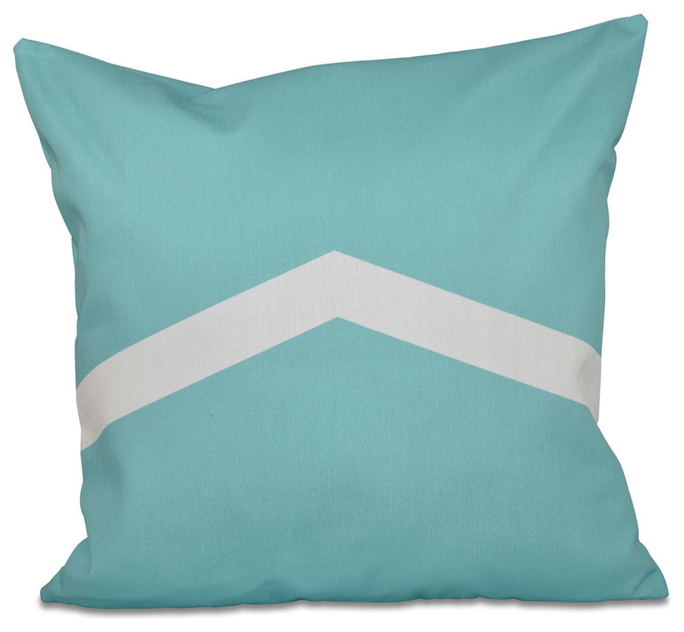 Geometric Decorative Pillow, Ocean Jade, 18"x18"